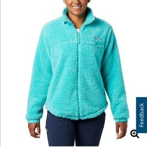 Fleece sweatshirt in turquoise